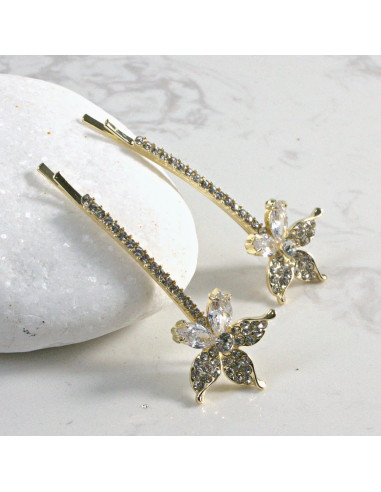 Wsuwka do włosów kwiatek z kryształkami...