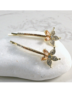 Wsuwka do włosów kwiatek z kryształkami MIODOWY 2 szt....