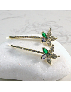 Wsuwka do włosów kwiatek z kryształkami MIX 2 szt. Lolita...