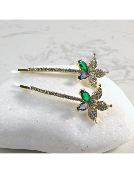 Wsuwka do włosów kwiatek z kryształkami MIX 2 szt. Lolita Akcesoria