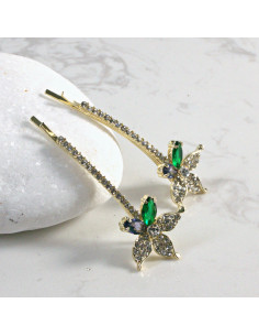 Wsuwka do włosów kwiatek z kryształkami MIX 2 szt. Lolita... 2