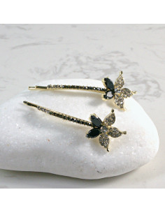 Wsuwka do włosów kwiatek z kryształkami CZARNY 2 szt....