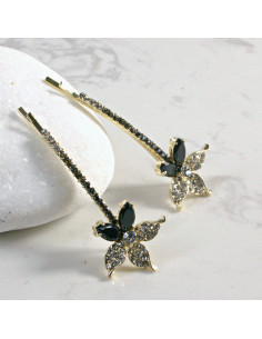 Wsuwka do włosów kwiatek z kryształkami CZARNY 2 szt.... 2