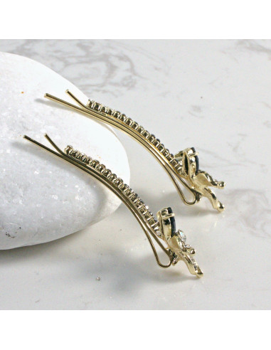 Wsuwka do włosów kwiatek z kryształkami CZARNY...