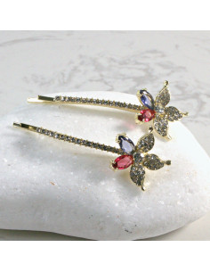 Wsuwka do włosów kwiatek z kryształkami MIX 2 szt. Lolita...