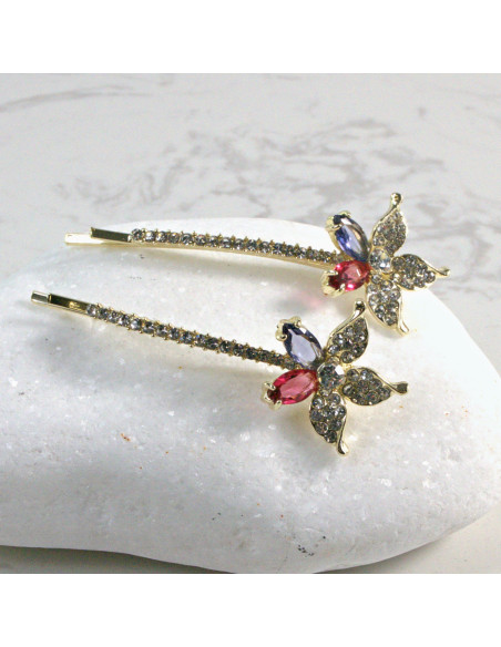 Wsuwka do włosów kwiatek z kryształkami MIX 2 szt. Lolita Akcesoria