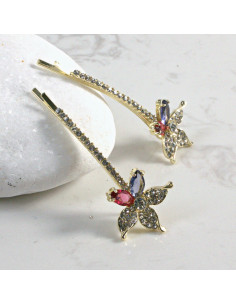 Wsuwka do włosów kwiatek z kryształkami MIX 2 szt. Lolita... 2