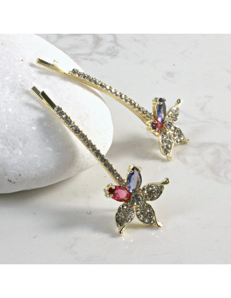 Wsuwka do włosów kwiatek z kryształkami MIX 2 szt. Lolita Akcesoria