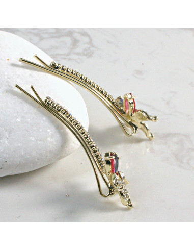 Wsuwka do włosów kwiatek z kryształkami MIX 2...