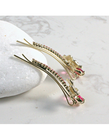 Wsuwka do włosów kwiatek z kryształkami RÓŻ 2...