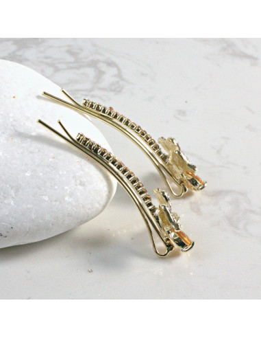 Wsuwka do włosów kwiatek z kryształkami MIODOWY...