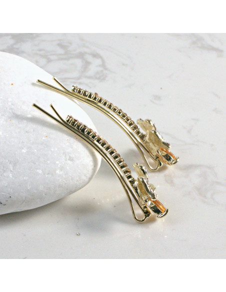 Wsuwka do włosów kwiatek z kryształkami MIODOWY 2 szt. Lolita Akcesoria