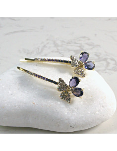 Wsuwka do włosów kwiatek z kryształkami FIOLET 2 szt....