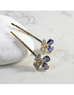 Wsuwka do włosów kwiatek z kryształkami FIOLET 2 szt.... 2