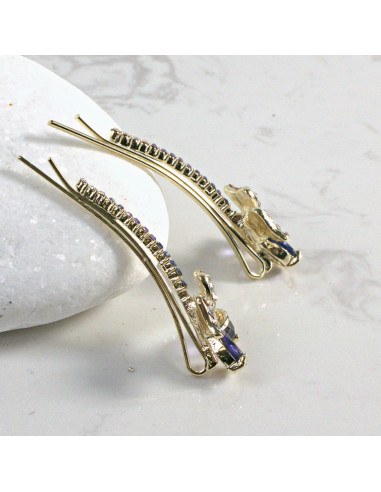 Wsuwka do włosów kwiatek z kryształkami FIOLET...