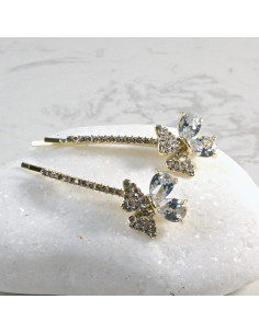 Wsuwka do włosów kwiatek z kryształkami BEZBARWNY 2 szt....