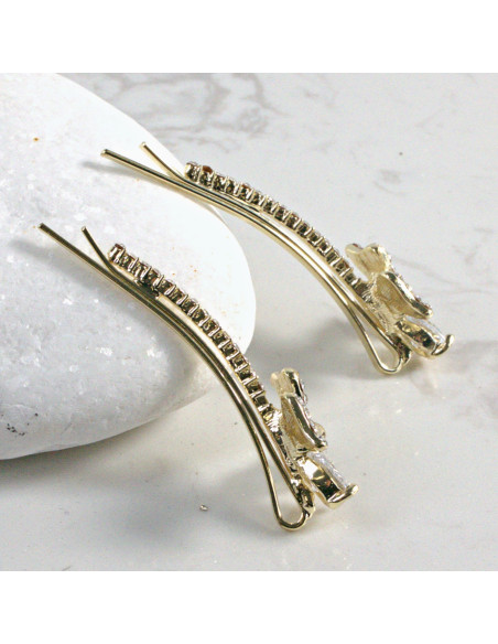 Wsuwka do włosów kwiatek z kryształkami BEZBARWNY 2 szt. Lolita Akcesoria