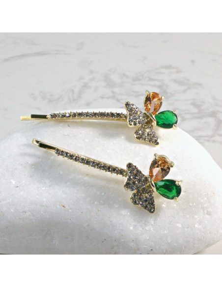 Wsuwka do włosów kwiatek z kryształkami MIX 2 szt. Lolita Akcesoria