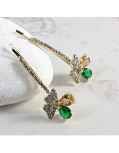 Wsuwka do włosów kwiatek z kryształkami MIX 2 szt. Lolita... 2