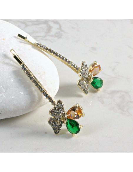 Wsuwka do włosów kwiatek z kryształkami MIX 2 szt. Lolita Akcesoria