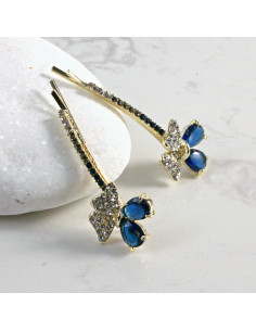 Wsuwka do włosów kwiatek z kryształkami GRANAT 2 szt.... 2