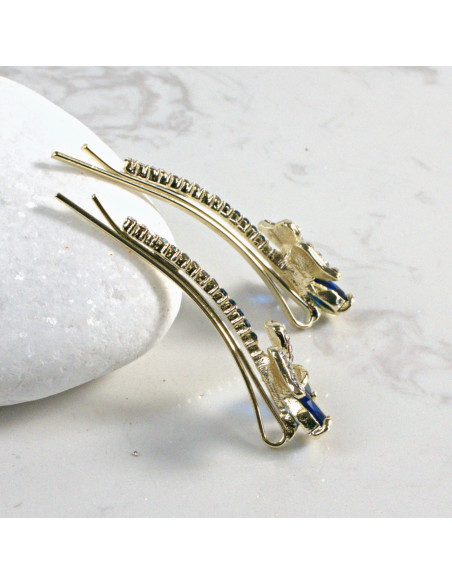 Wsuwka do włosów kwiatek z kryształkami GRANAT 2 szt. Lolita Akcesoria