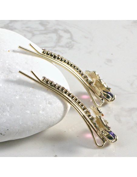 Wsuwka do włosów kwiatek z kryształkami MIX 2 szt. Lolita Akcesoria