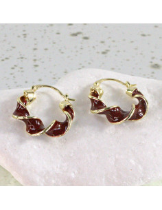 Kolczyki Brązowe Koła Świderki  Lolita Akcesoria