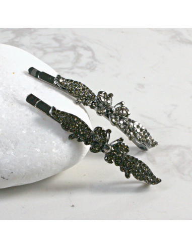 Wsuwka do włosów motylek z kamieniami GRAFIT 2...