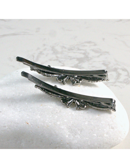 Wsuwka do włosów motylek z kamieniami GRAFIT 2 szt. Lolita Akcesoria