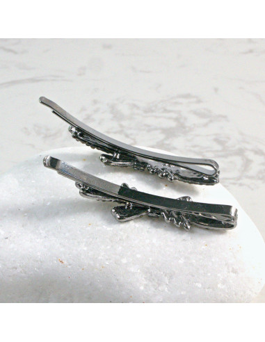 Wsuwka do włosów kokarda z kamieniami GRAFIT 2...