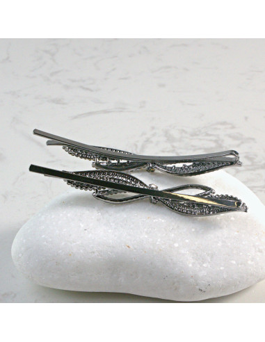 Wsuwka do włosów skrzydła z kamieniami GRAFIT 2...