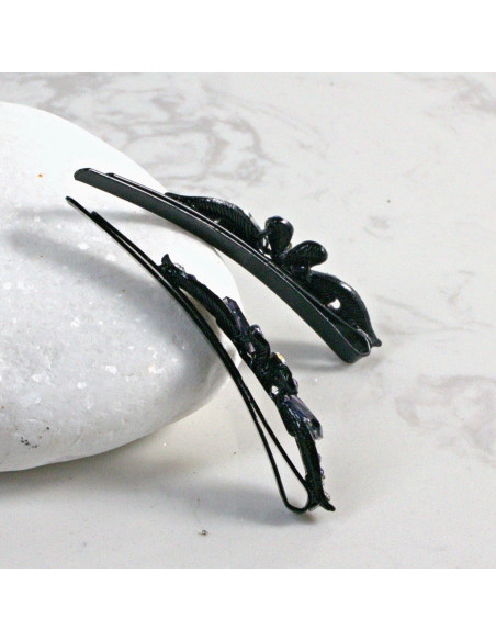 Wsuwka do włosów kwiatek z kryształkami FIOLET 2 szt. Lolita Akcesoria