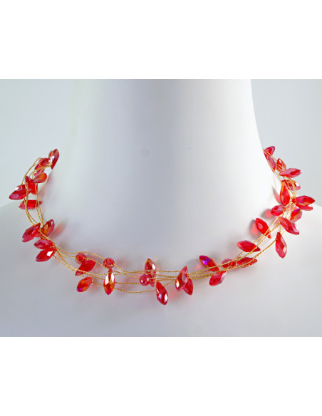 Naszyjnik Korale czrwone choker z koralikami Lolita Accessories