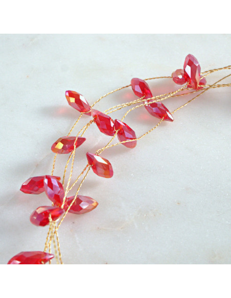 Naszyjnik Korale czrwone choker z koralikami Lolita Accessories