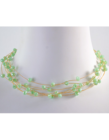 Naszyjnik wielosznurowy choker z koralikami...