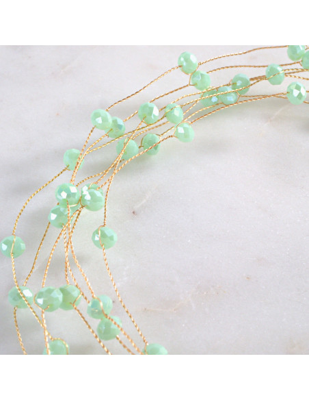 Naszyjnik wielosznurowy choker z koralikami Lolita Accessories zielony