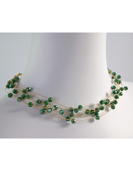 Naszyjnik zielony choker z koralikami zielony Lolita Accessories