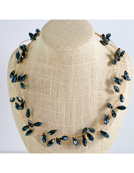 Naszyjnik Korale wielosznurowy choker Lolita Accessories Czarny