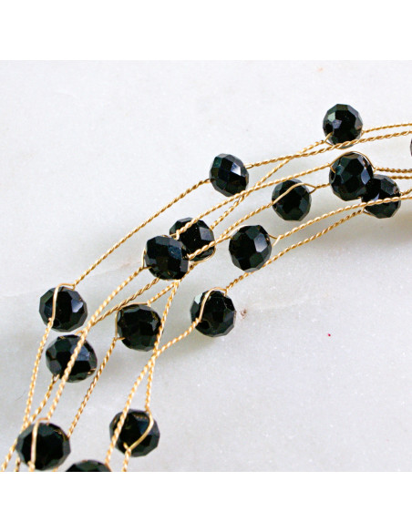 Naszyjnik Korale wielosznurowu choker Lolita Accessories Czarny