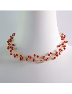 Naszyjnik wielosznurowy choker z koralikami Lolita...