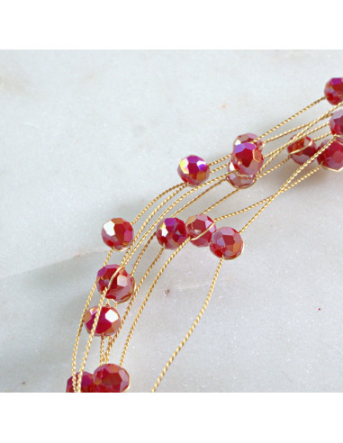 Naszyjnik wielosznurowy choker z koralikami...