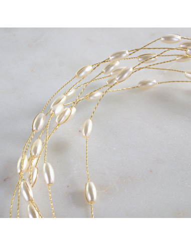 Naszyjnik perłowy wielosznurowy choker z...