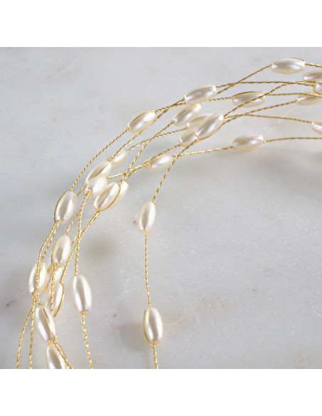 Naszyjnik perłowy wielosznurowy choker z koralikami Lolita Accessories