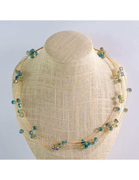 Naszyjnik Korale wielosznurowy choker z koralikami Lolita Accessories Szary