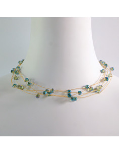 Naszyjnik Korale wielosznurowy choker z koralikami Lolita... 2