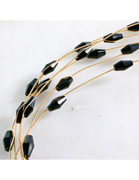 Naszyjnik Korale wielosznurowy choker Lolita Accessories Czarny