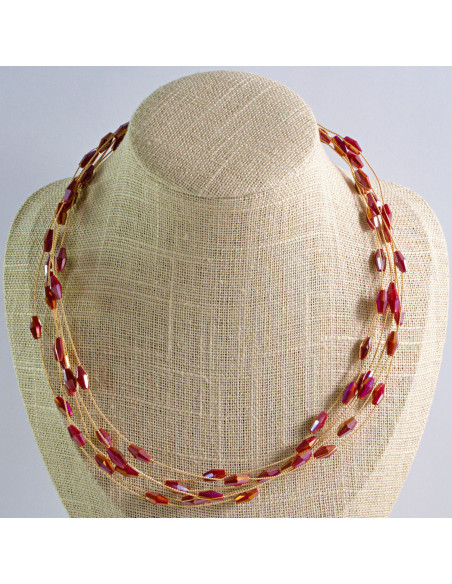 Naszyjnik Korale czerwony choker z koralikami Lolita Accessories