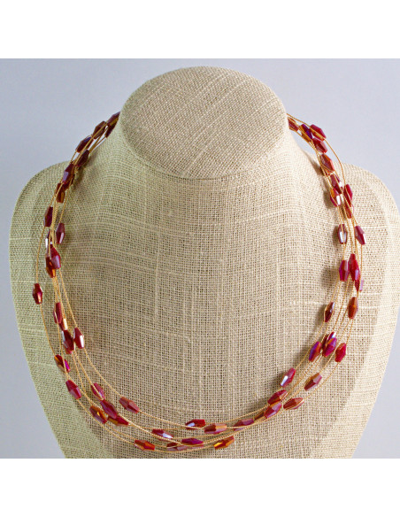 Naszyjnik Korale czerwony choker z koralikami Lolita Accessories