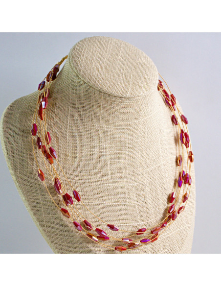 Naszyjnik Korale czerwony choker z koralikami Lolita Accessories